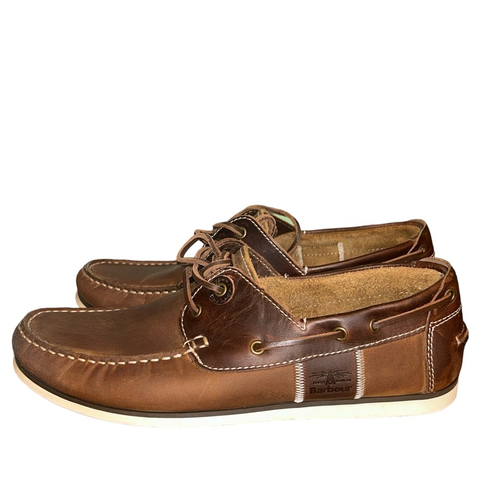 Barbour Brown Leather Boat Shoes - Men's Casual Deck Shoes